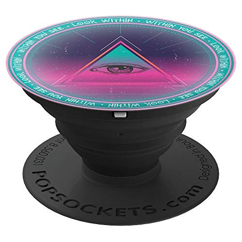 Pyramid All Seeing Third Eye Chakra Ajna Pop Art Graphic PopSockets Grip and Stand for Phones and Tablets