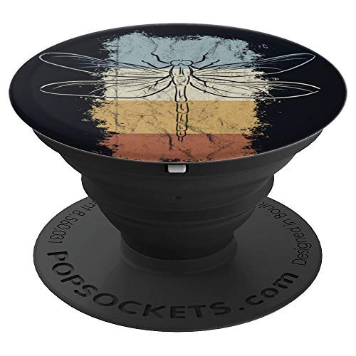 Retro Vintage Colored Dragonfly Drawing PopSockets Grip and Stand for Phones and Tablets