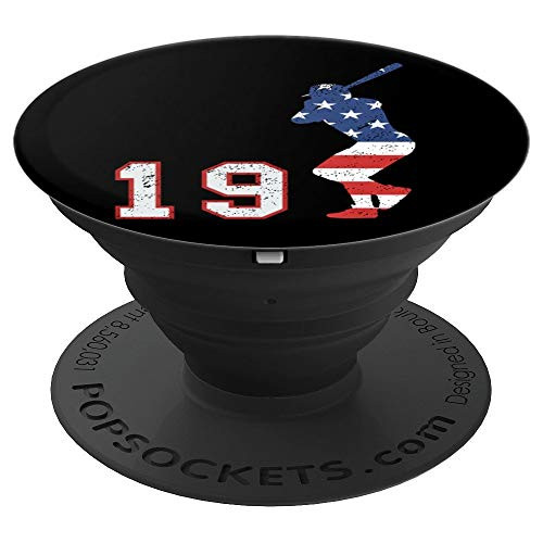 Baseball number 19 player with American USA flag phone stand PopSockets Grip and Stand for Phones and Tablets Baseball number 19 player with American USA flag phone stand PopSockets Grip and Stand for Phones and Tablets