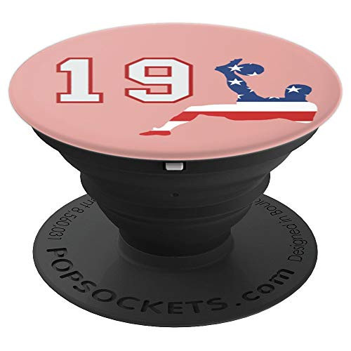 Soccer player number 19, American USA flag on pink for girls PopSockets Grip and Stand for Phones and Tablets Soccer player number 19, American USA flag on pink for girls PopSockets Grip and Stand for Phones and Tablets
