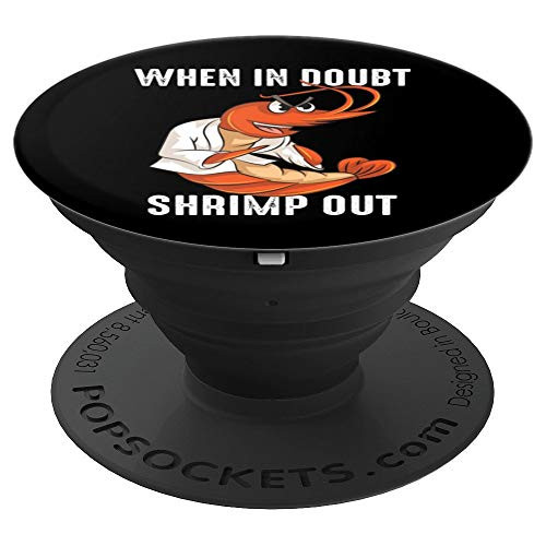 Cute When In Doubt Shrimp Out | Funny Jiu Jitsu Fighter Gift PopSockets Grip and Stand for Phones and Tablets