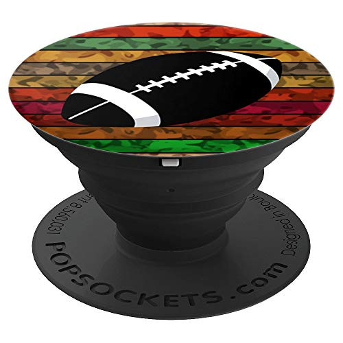 Vintage Colored American Football Rugby Ball | Old Art Style PopSockets Grip and Stand for Phones and Tablets