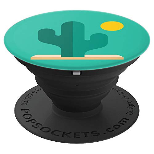 Green Cactus Pop Mount Socket Desert Art Work Teal PopSockets Grip and Stand for Phones and Tablets
