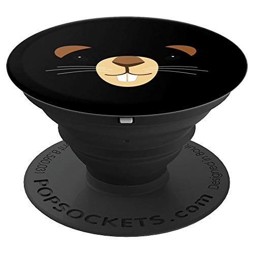 Groundhog eyes Mouth Ears GroundHog Day Design PopSockets Grip and Stand for Phones and Tablets