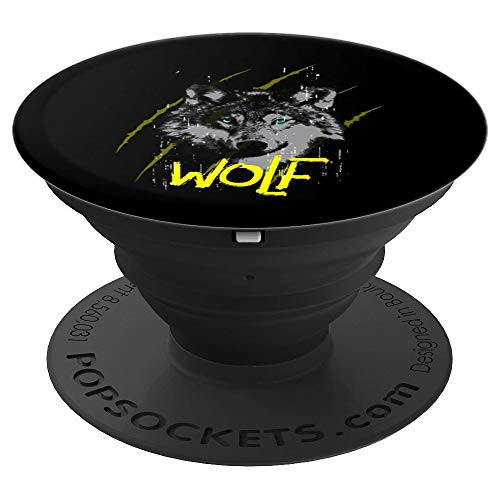 Mystical Wolf Head with colored Eyes PopSockets Grip and Stand for Phones and Tablets