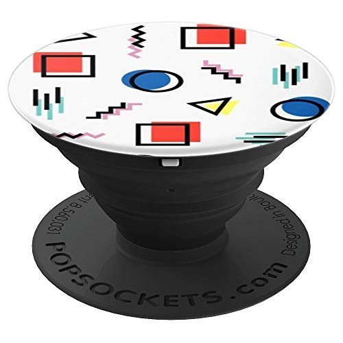 80s 90s Retro Vintage Geometric Shapes Pattern Pop Art Gift PopSockets Grip and Stand for Phones and Tablets