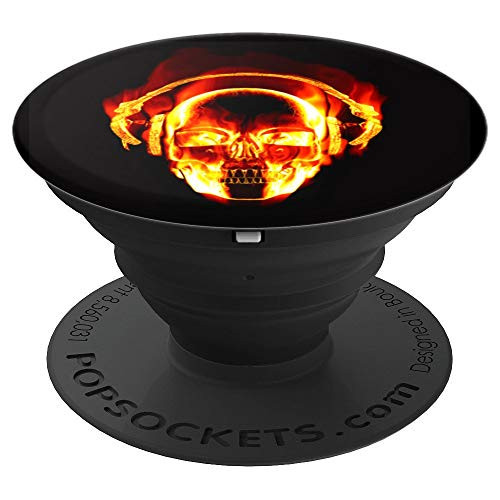 Fire Demon Skull Head PopSockets Grip and Stand for Phones and Tablets