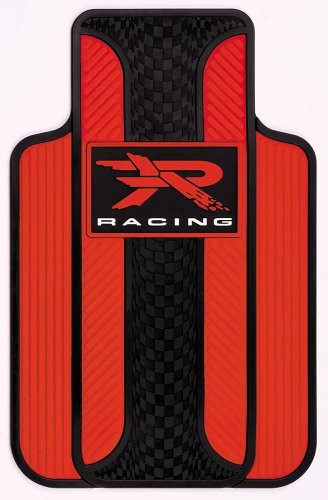 Plasticolor Red R Racing Universal-Fit Molded Front Floor Mats - Set of 2