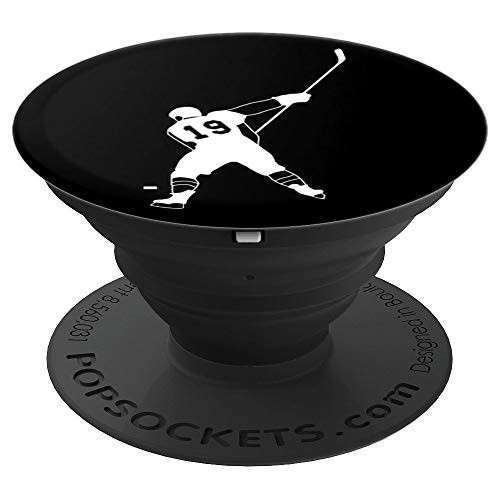#19, Number 19, Gift for Hockey player boys, girls, men PopSockets Grip and Stand for Phones and Tablets