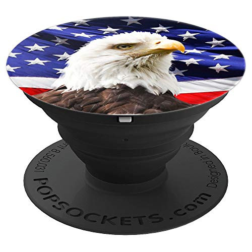 American Flag and Eagle Patriots Art Gift For 4th of July PopSockets Grip and Stand for Phones and Tablets