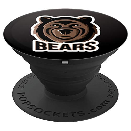 Bear head mascot Gaming Gifts for Gamer Video Games PopSockets Grip and Stand for Phones and Tablets