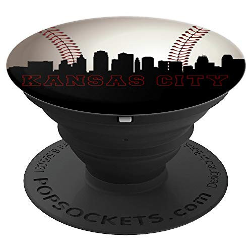 Downtown Kansas City Baseball Fan MO KC Skyline Art Gift PopSockets Grip and Stand for Phones and Tablets