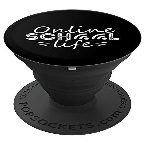 Online School Life Wifi Sign Distance Learning Virtual Class PopSockets Grip and Stand for Phones and Tablets
