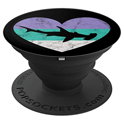 Hammerhead Shark Heart PopSockets Grip and Stand for Phones and Tablets