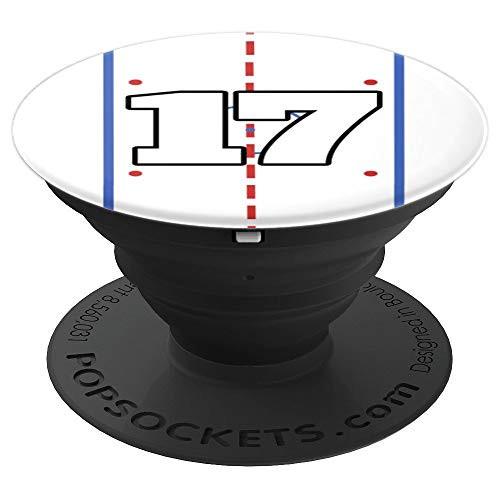 Hockey Custom Jersey Number 17 Seventeen Gift Ice Hockey PopSockets Grip and Stand for Phones and Tablets