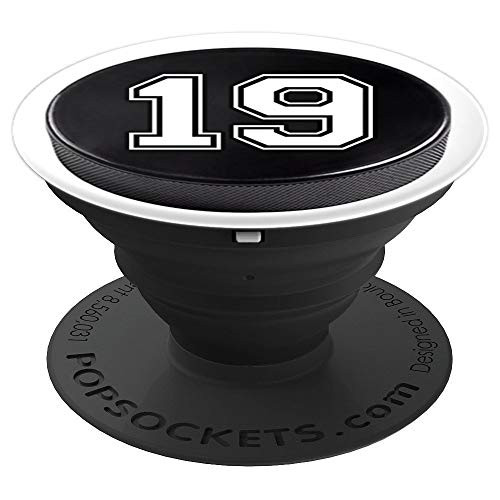 Hockey Player Jersey Number 19 PopSockets Grip and Stand for Phones and Tablets