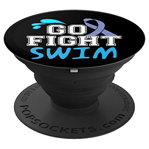 Go Fight Swim Stomach Cancer Awareness Ribbon PopSockets Grip and Stand for Phones and Tablets Go Fight Swim Stomach Cancer Awareness Ribbon PopSockets Grip and Stand for Phones and Tablets