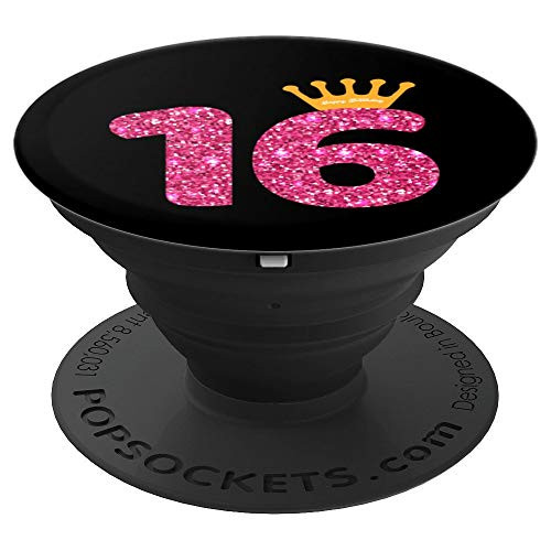 Happy Birthday Art, Girls 16th Party 16 Years Old Bday PopSockets Grip and Stand for Phones and Tablets