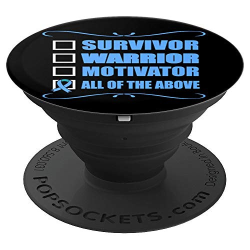 Survivor Checklist Prostate Cancer Awareness Ribbon PopSockets Grip and Stand for Phones and Tablets