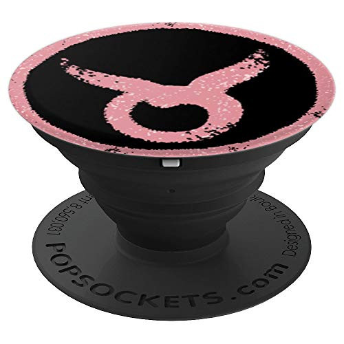 Rose Colored Taurus Zodiac Astrology Sign PopSockets Grip and Stand for Phones and Tablets