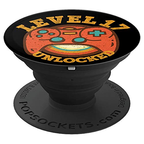 17th Birthday Gift For 17 Year Old Boys Girls Level 17 PopSockets Grip and Stand for Phones and Tablets