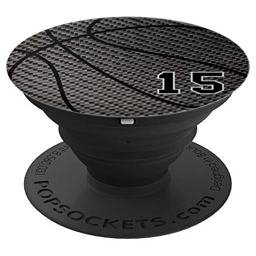 Basketball number 15 black phone stand for men PopSockets Grip and Stand for Phones and Tablets