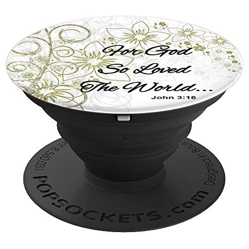 Inspirational Christian Quote John 3:16 Religious Jesus Gift PopSockets Grip and Stand for Phones and Tablets