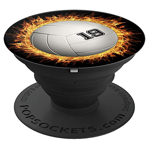 Volleyball Player #19 Jersey No 19 Uniform Number Sport Gift PopSockets Grip and Stand for Phones and Tablets