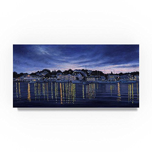 Trademark Fine Art Harbor Lights by John Morrow, 12x24-Inch Canvas Wall Art Trademark Fine Art Harbor Lights by John Morrow, 12x24-Inch Canvas Wall Art