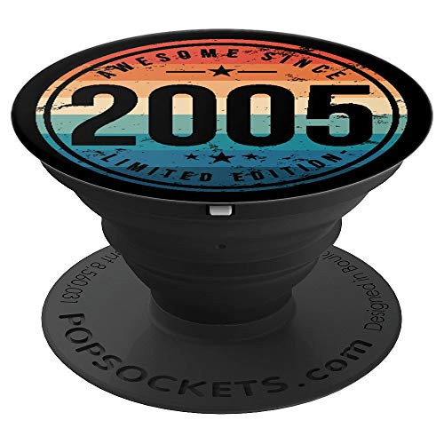 Awesome Since 2005 - 15 Years Old, 15th Birthday Gift PopSockets Grip and Stand for Phones and Tablets