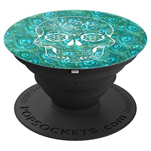 Flower Skull Art PopSockets Grip and Stand for Phones and Tablets