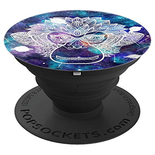 Boho Floral Monkey Head on teal blue watercolor Galaxy PopSockets Grip and Stand for Phones and Tablets