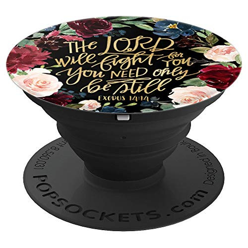 Exodus 14:14 Burgundy and Black Watercolor Floral PopSockets Grip and Stand for Phones and Tablets Exodus 14:14 Burgundy and Black Watercolor Floral PopSockets Grip and Stand for Phones and Tablets