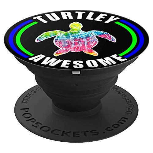 Rainbow Colored Sea Turtle - Turtley Awesome Turtle design PopSockets Grip and Stand for Phones and Tablets