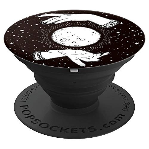 Retro Vintage Witchy Moon With Witch Hands & Stars Halloween PopSockets Grip and Stand for Phones and Tablets