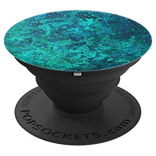 Teal Green Blue Turquoise Abstract Art PopSockets Grip and Stand for Phones and Tablets