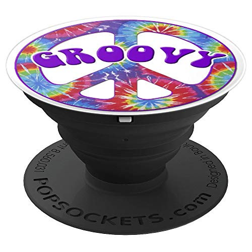 Psychedelic Peace Sign Symbols Tie Dye Groovy Hippie Art p04 PopSockets Grip and Stand for Phones and Tablets