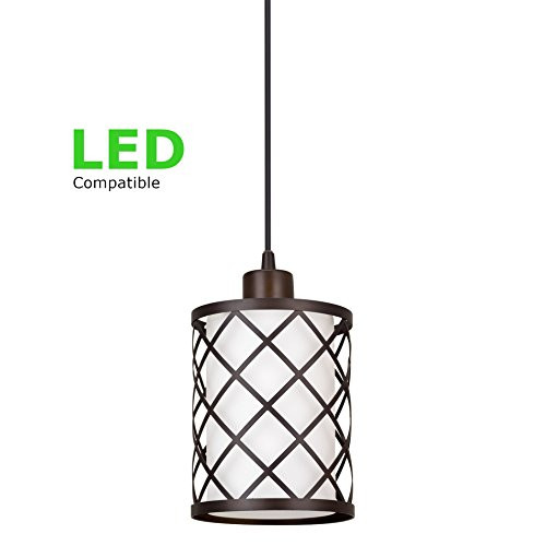 Kira Home Harper 10" Modern Pendant Light + Outer Lattice Metal Shade + Inner Glass Shade, Adjustable Wire, Oil-Rubbed Bronze Finish Kira Home Harper 10" Modern Pendant Light + Outer Lattice Metal Shade + Inner Glass Shade, Adjustable Wire, Oil-Rubbed Bronze Finish