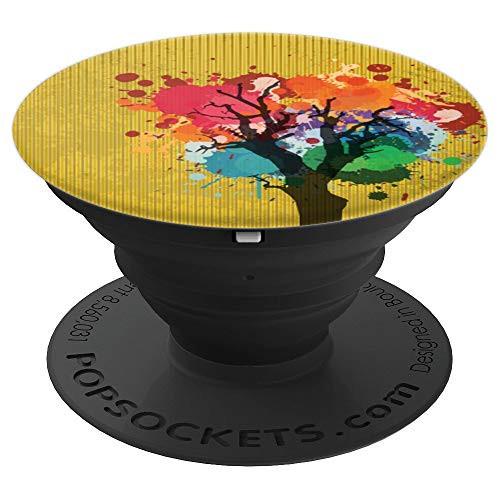 Colourful Lyfe Rainbow Tree Colorful Splatter Art Life PopSockets Grip and Stand for Phones and Tablets