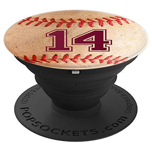 Baseball Player #14 Jersey No 14 Baseball Phone Grip Gift PopSockets Grip and Stand for Phones and Tablets