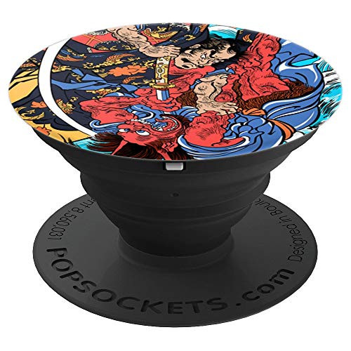 Samurai Killing Oni Ogre Monster ukiyo-e Japanese Kuniyoshi PopSockets Grip and Stand for Phones and Tablets