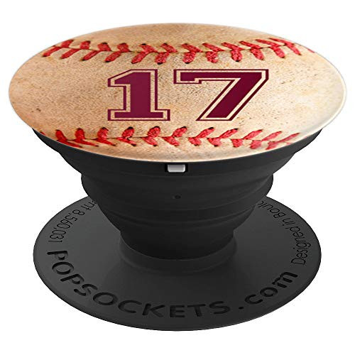 Baseball Player #17 Jersey No 17 Baseball Phone Grip Gift PopSockets Grip and Stand for Phones and Tablets