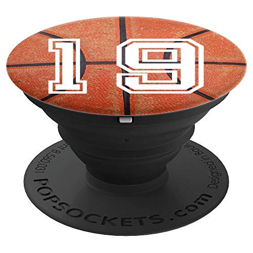 Basketball Player Jersey Number #19 Grip | Basketball Gifts PopSockets Grip and Stand for Phones and Tablets Basketball Player Jersey Number #19 Grip | Basketball Gifts PopSockets Grip and Stand for Phones and Tablets