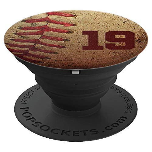 19 Baseball Number Player Lucky Number 19 - Baseball PopSockets Grip and Stand for Phones and Tablets
