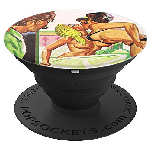 Sexy Girls Kissing Vintage Porn and Big Tits-Retro Porn Art PopSockets Grip and Stand for Phones and Tablets