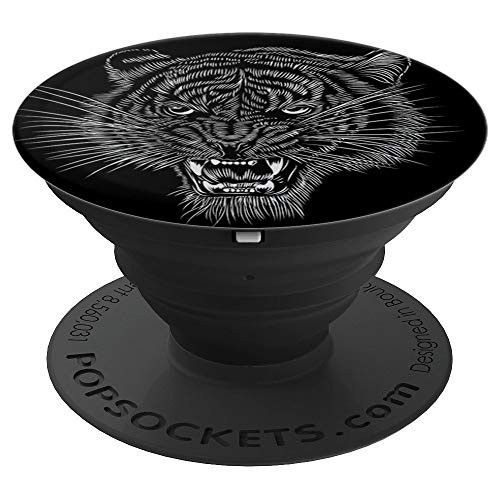Vintage Tiger Head Drawing PopSockets Grip and Stand for Phones and Tablets