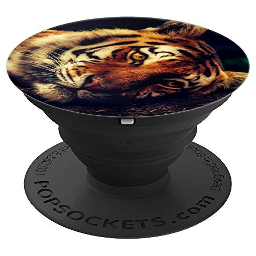 Macro Tiger Head PopSockets Grip and Stand for Phones and Tablets