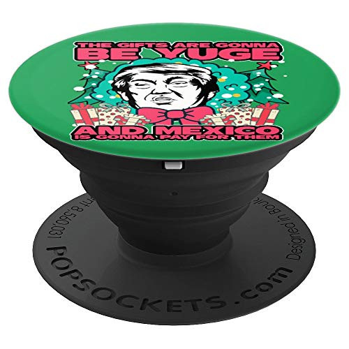 Funny Trump Yuge Christmas Gifts Border Wall Design PopSockets Grip and Stand for Phones and Tablets