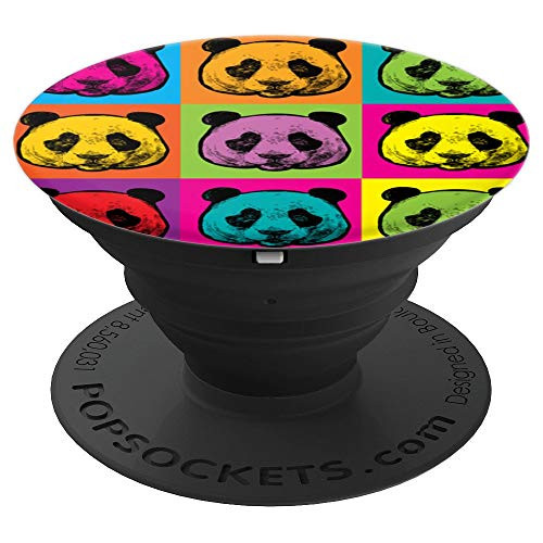 Pop Art Furry Asian Panda Colorful Artistic Artist Gifts PopSockets Grip and Stand for Phones and Tablets