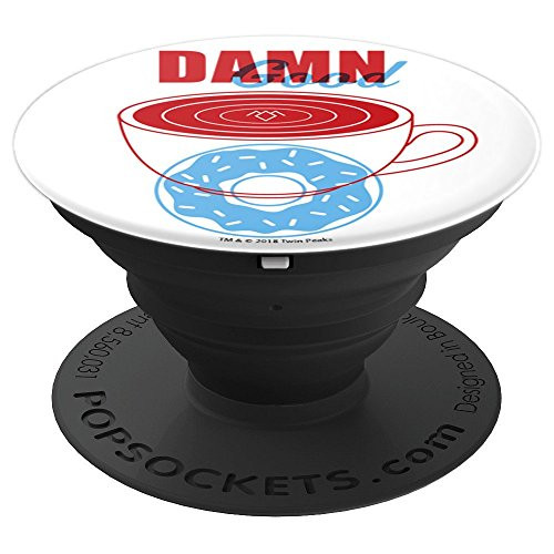 Twin Peaks Damm Good Coffee Donut Overlapping Art PopSockets Grip and Stand for Phones and Tablets